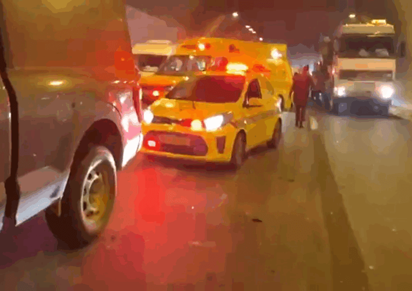 תאונת שרשרת התרחשה במנהרה בכביש 6