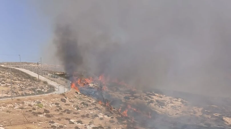 שריפת הענק בבנימין נעצרה בפאתי היישוב נווה ארז