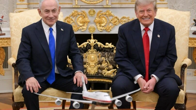 נתניהו וטראמפ בבית הלבן. צילום: מעיין טואף, לעמ