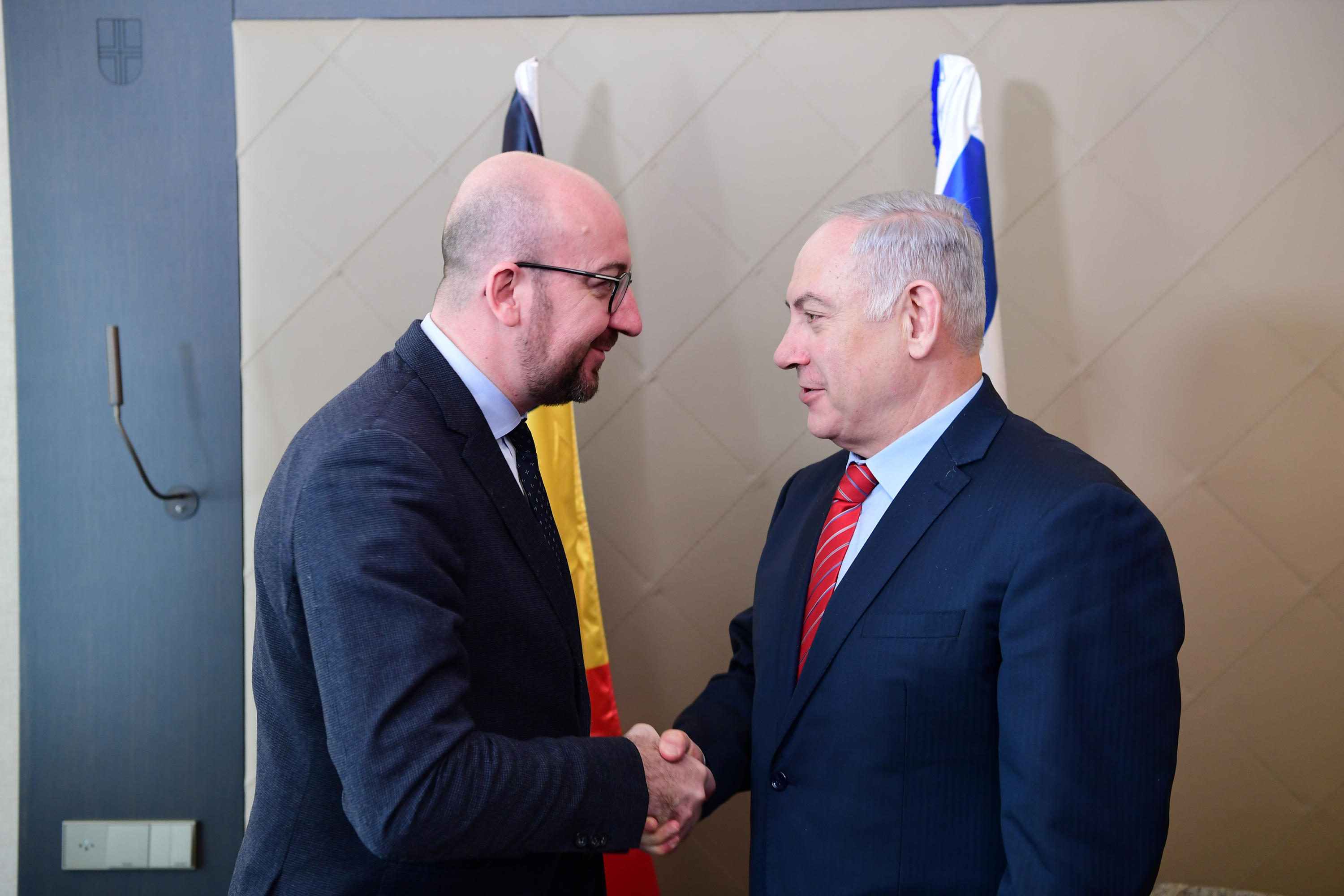 ראש הממשלה בנימין נתניהו עם נשיא שווייץ שארל מישל. צילום: עמוס בן גרשום, לע"מ 