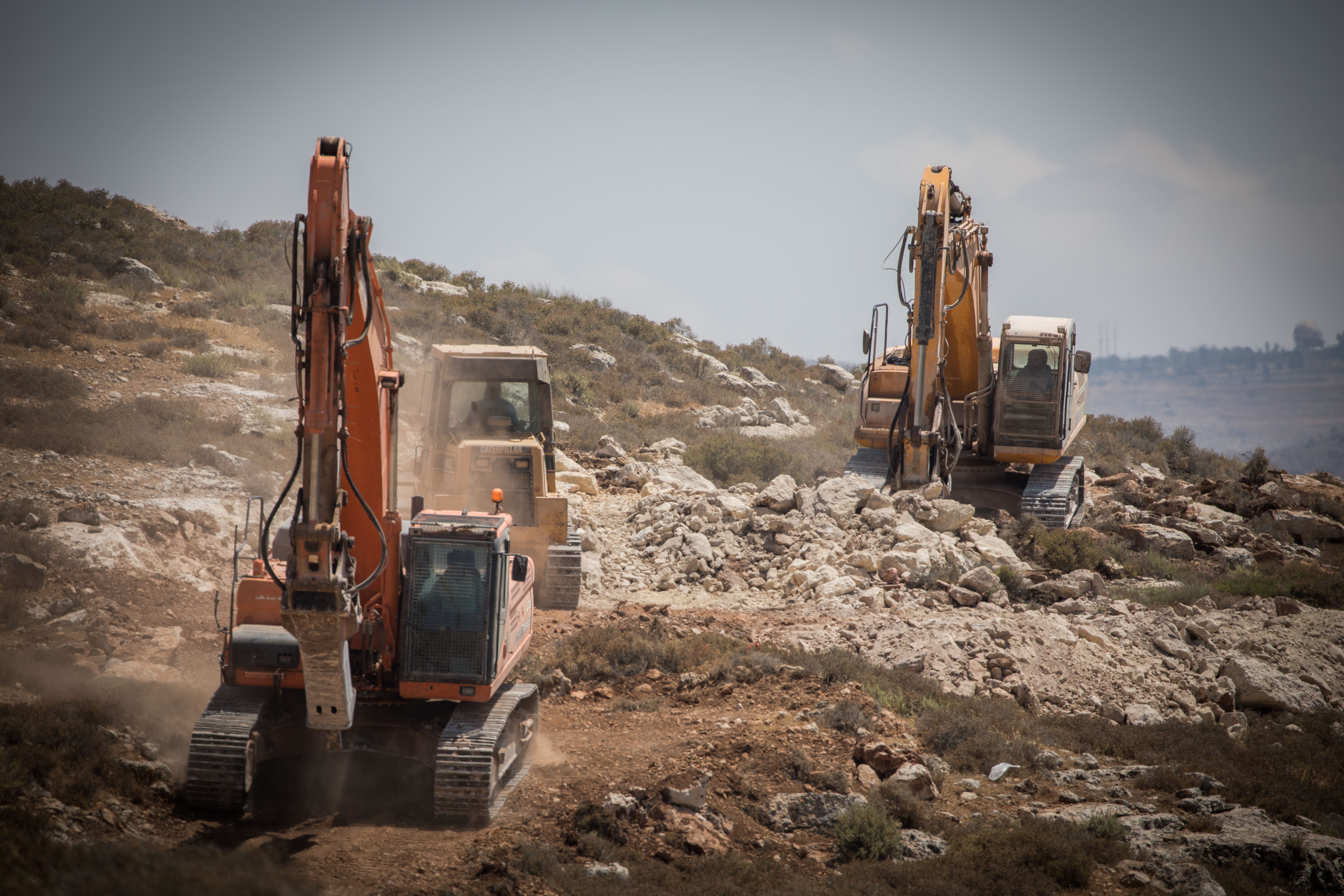 בנייה בישוב החדש עמיחי המיועד למפוני עמונה, יוני 2017. צילום: פלאש 90 