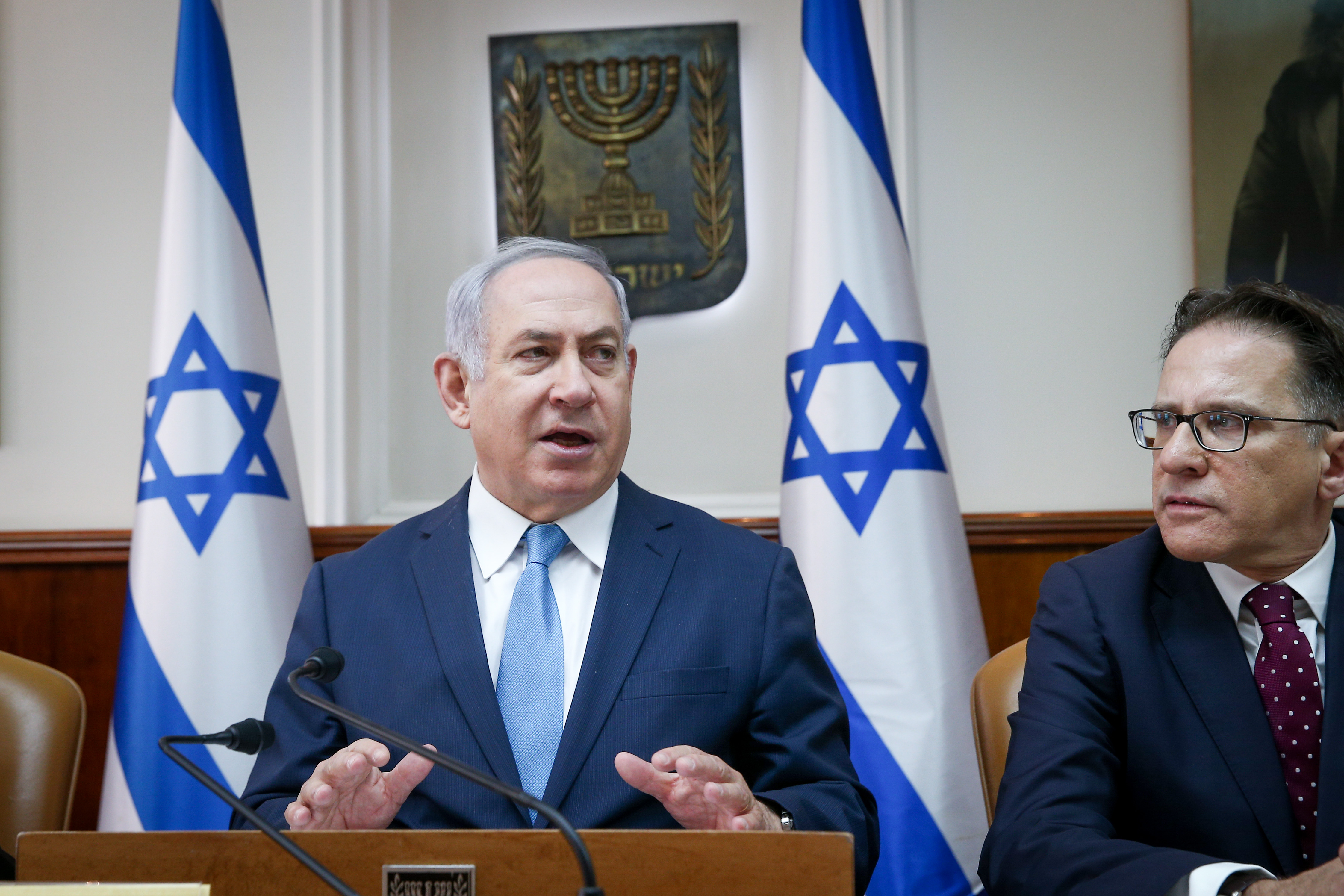 רה"מ בנימין נתניהו בישיבת הממשלה, ינואר 2018. צילום: אוהד צוויגנברג, פלאש 90