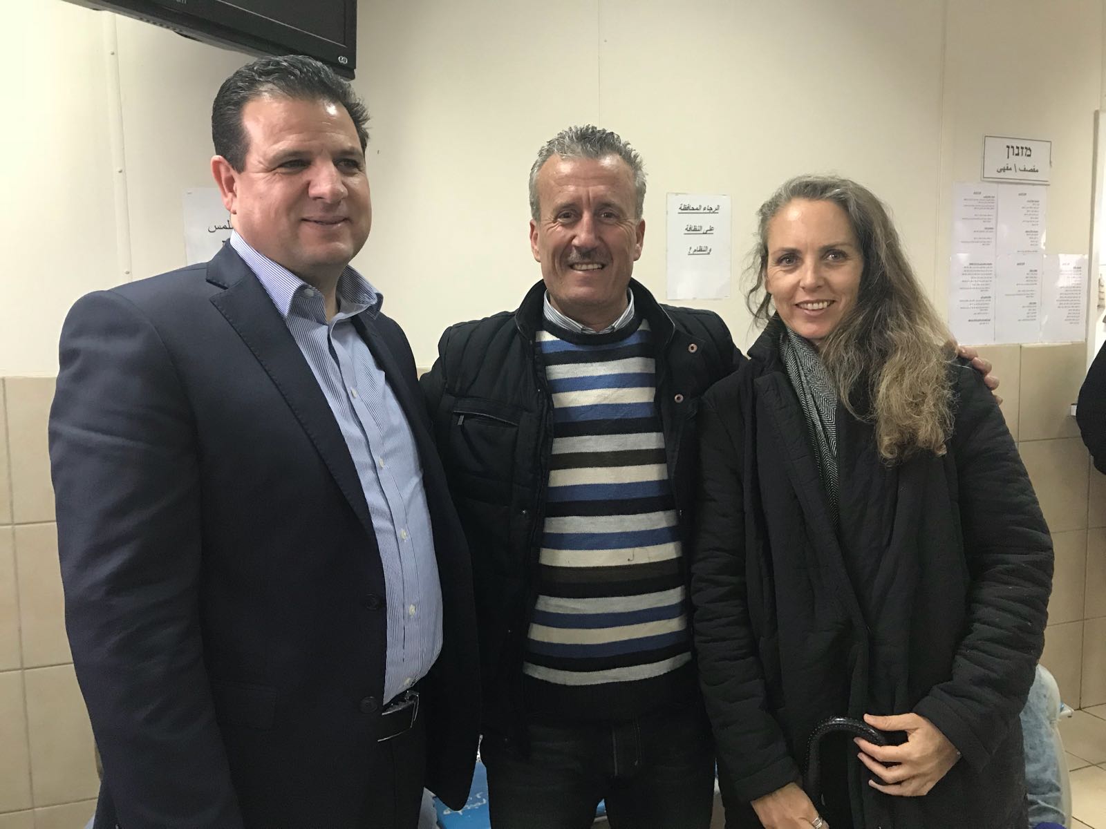 יו"ר הרשימה המשותפת איימן עודה עם באסם תמימי ועו״ד גבי לסקי. צילום: הרשימה המשותפת