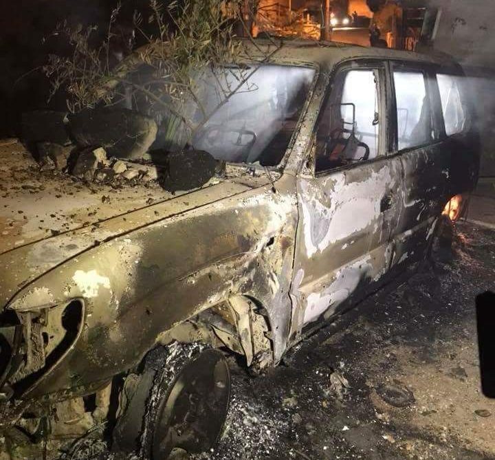 הרכב שנשרף באבו דיס. צילום: ערבי