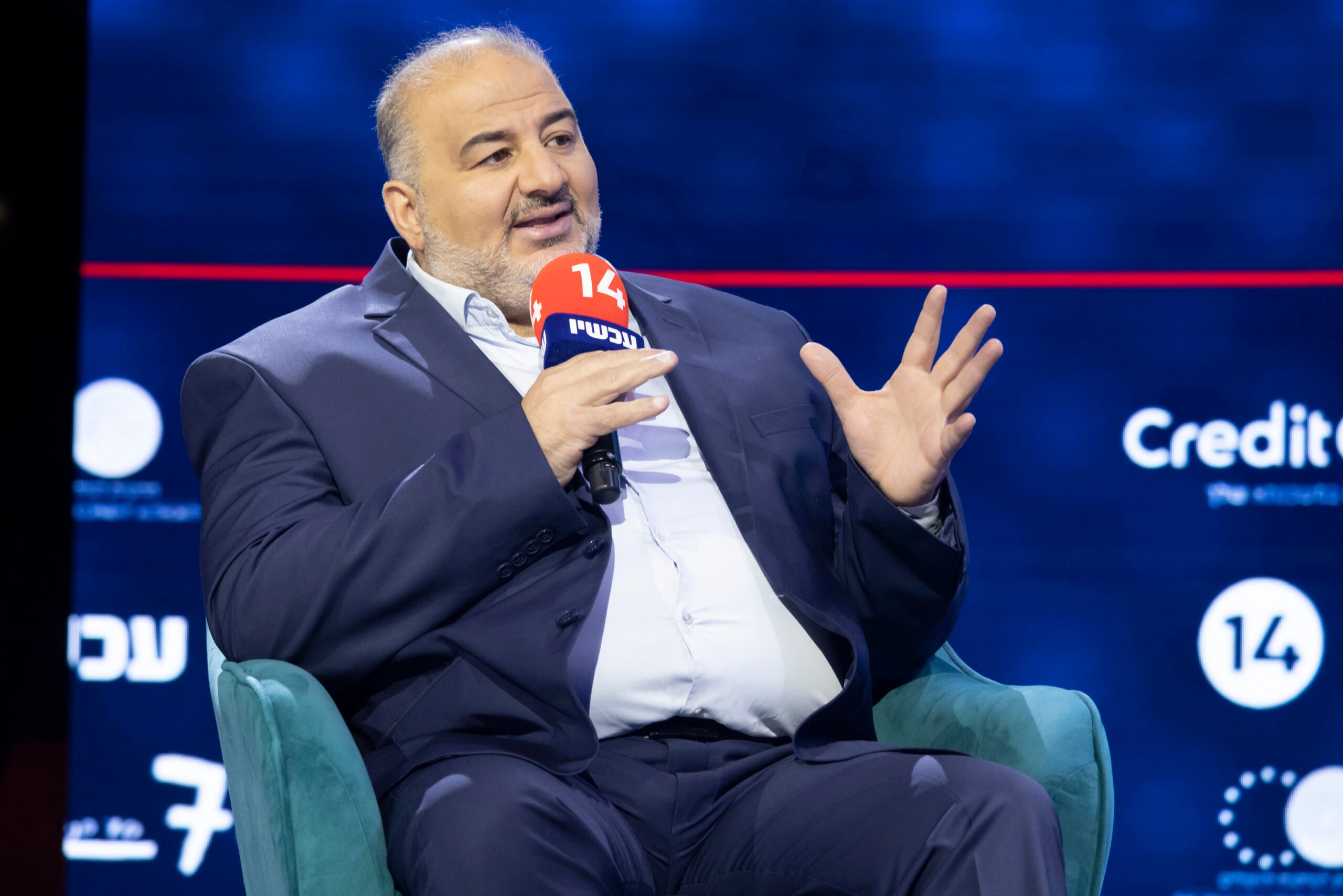 ח"כ מנסור עבאס בוועידת הלאום של עכשיו 14 בבנייני האומה |
