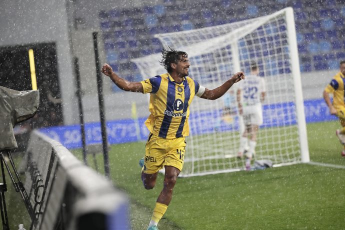 דור פרץ חוגג, מכבי תל אביב - דינמו קייב במסגרת הליגה האירופית