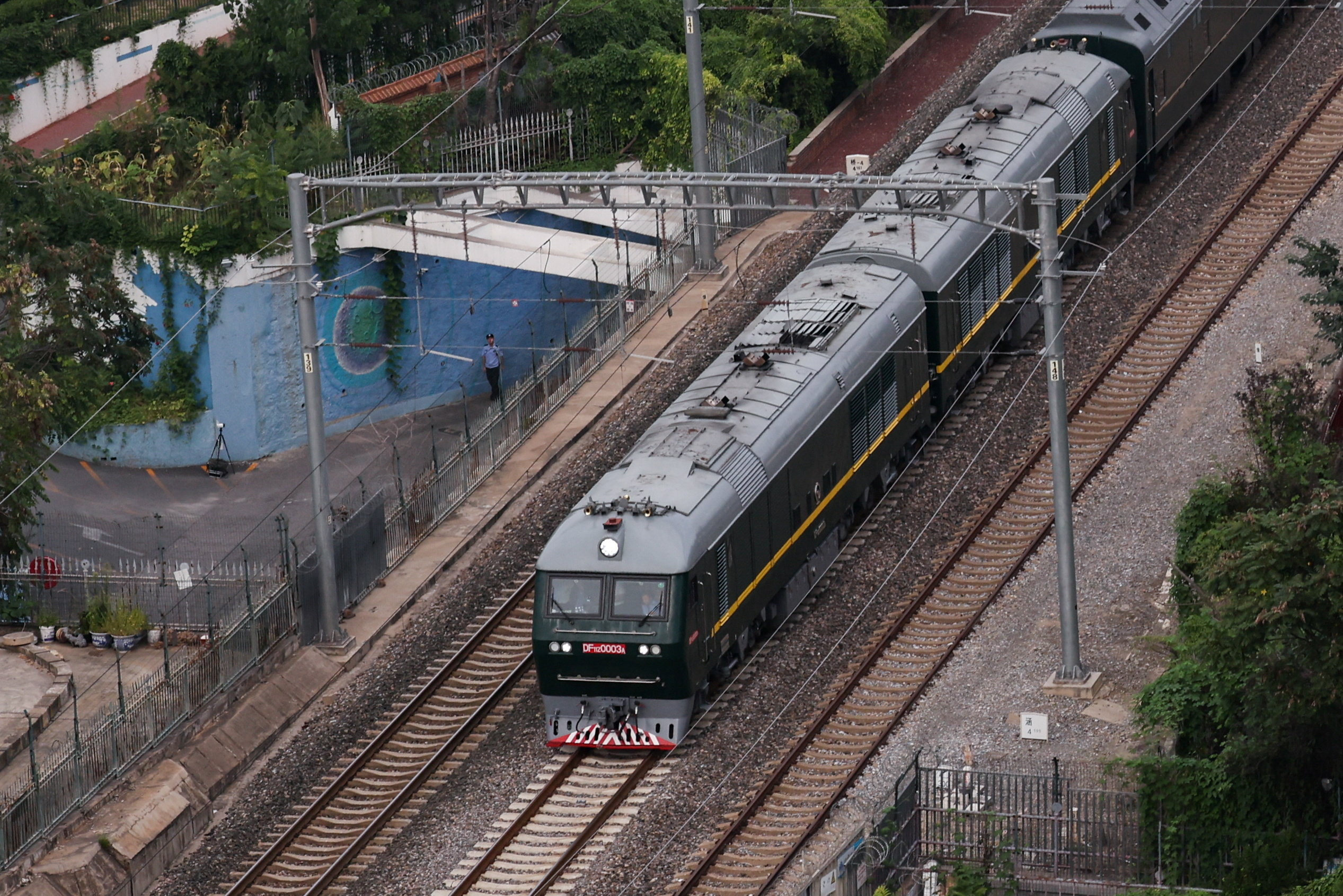 הרכבת של קים מגיעה לבייג'ינג | צילום: רויטרס