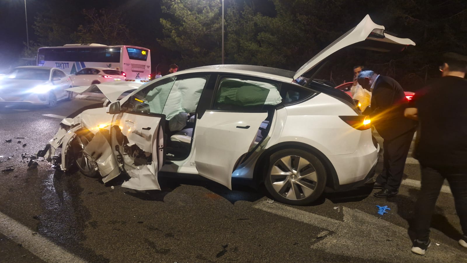 זירת התאונה בכביש 436