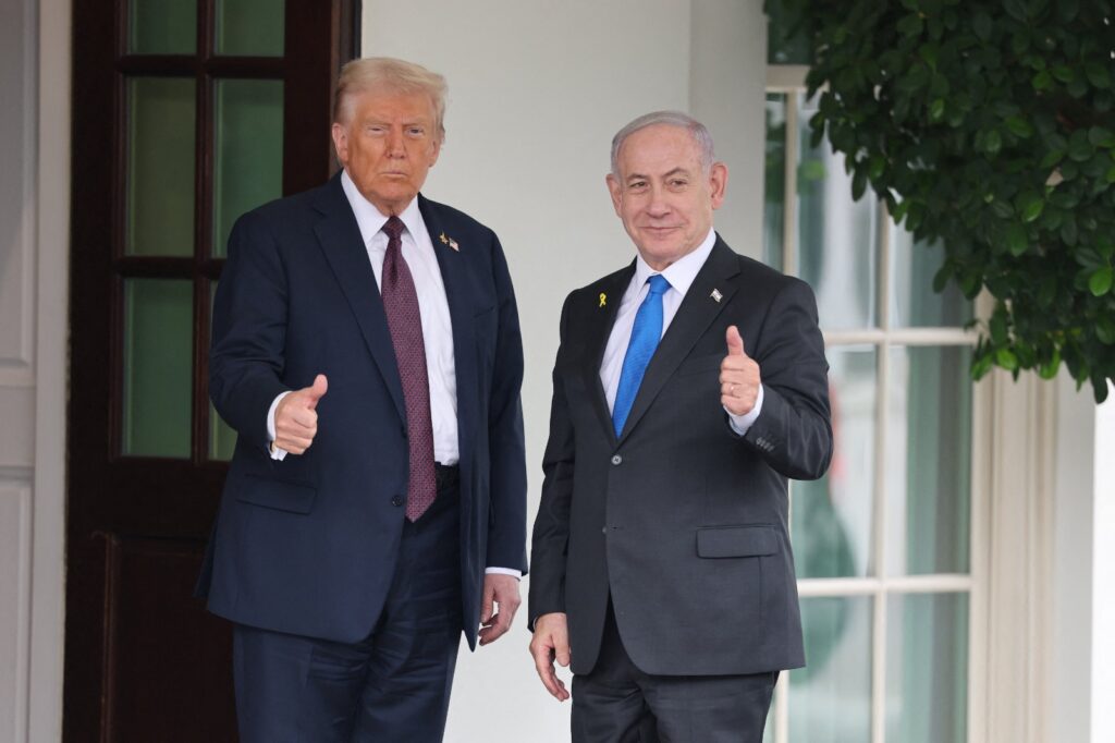 הנשיא טראמפ וראש הממשלה בנימין נתניהו |
