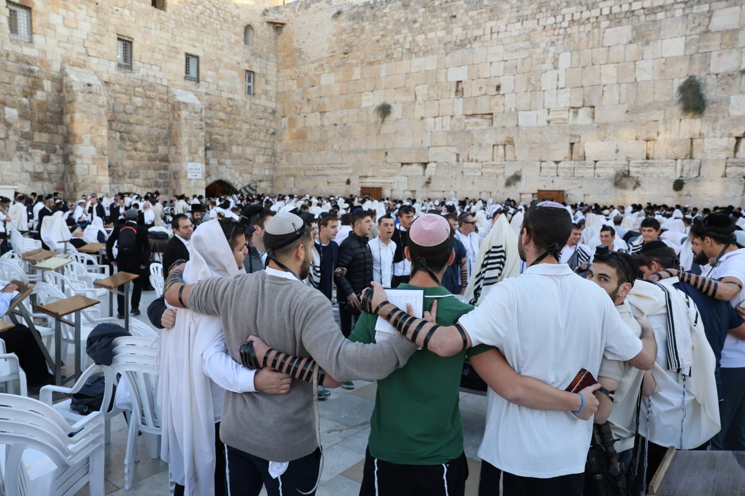 תפילת ראש חודש כסלו בכותל המערבי | צילום: הקרן למורשת הכותל