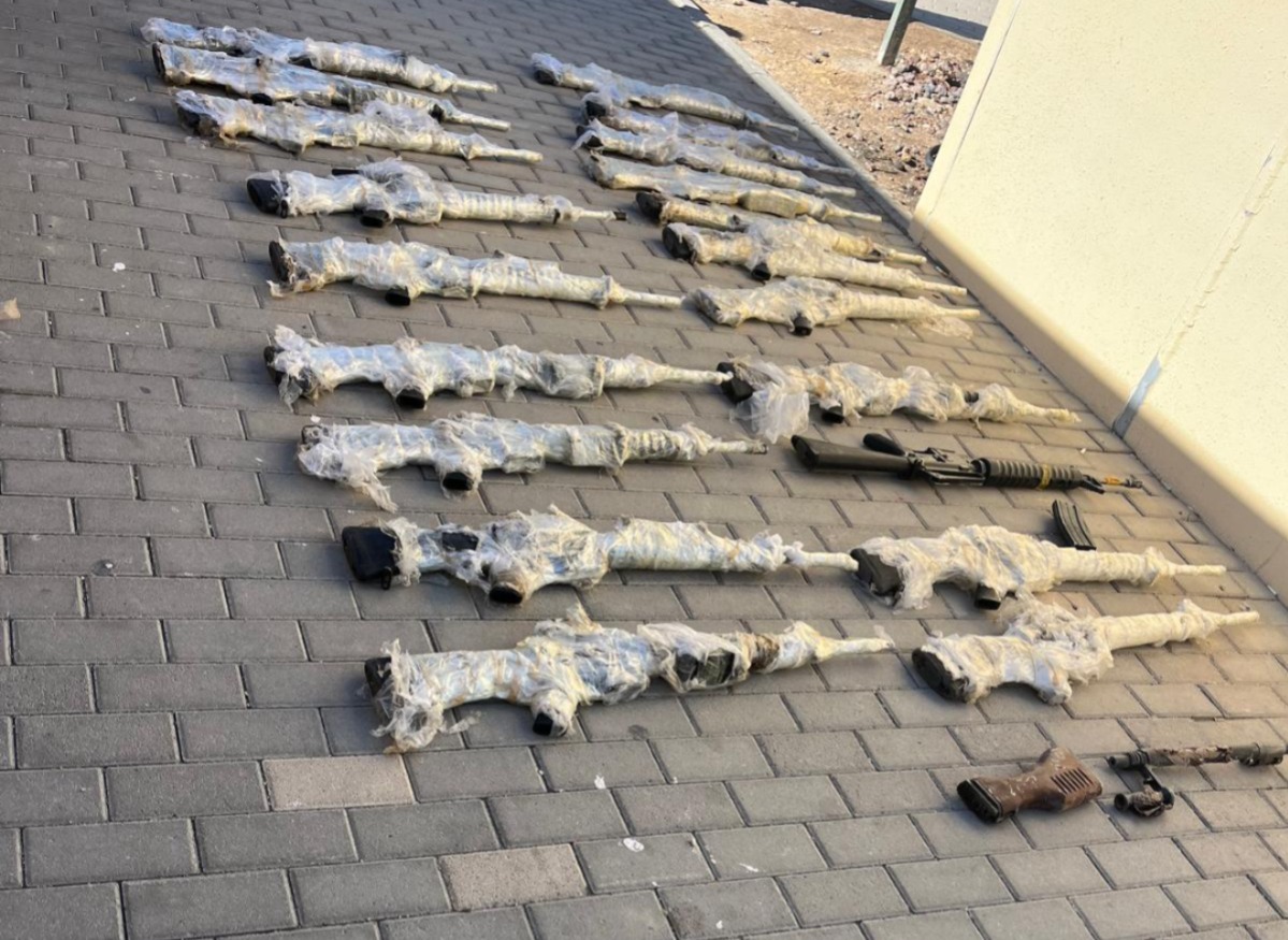 צה"ל: יורט רחפן שהעביר אמל"ח לתוך ישראל; עשרות רובים נתפסו