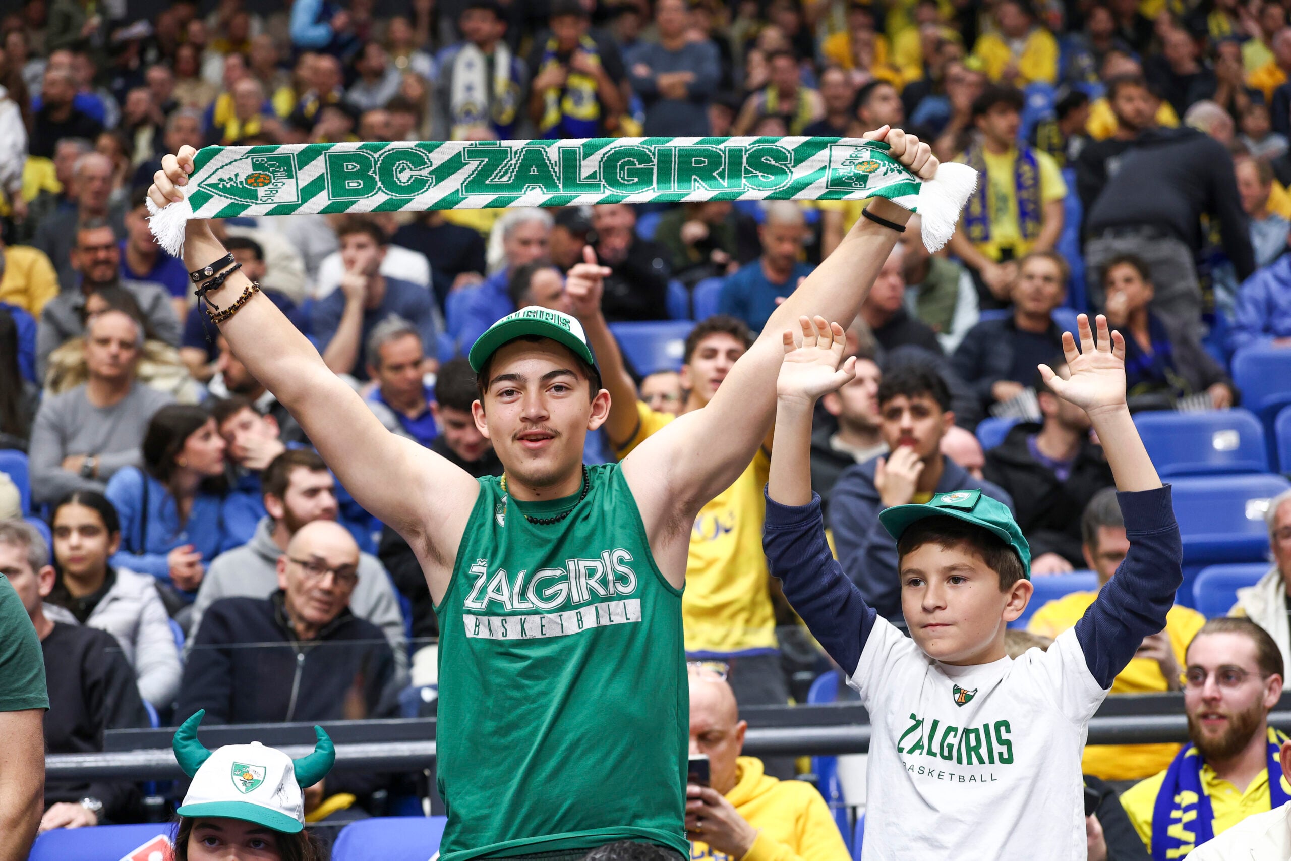 The EuroLeague basketball match between Žalgiris Kaunas and Maccabi Tel Aviv at Menora Mivtachim Arena in Tel Aviv, January 15, 2026. Photo by Danny Maron/Flash90 *** Local Caption *** אולם מנורה מבטחים כדורסל יורוליג ז׳לגיריס קובנה ישראל מכבי תל אביב ספורט תל אביב ליטא