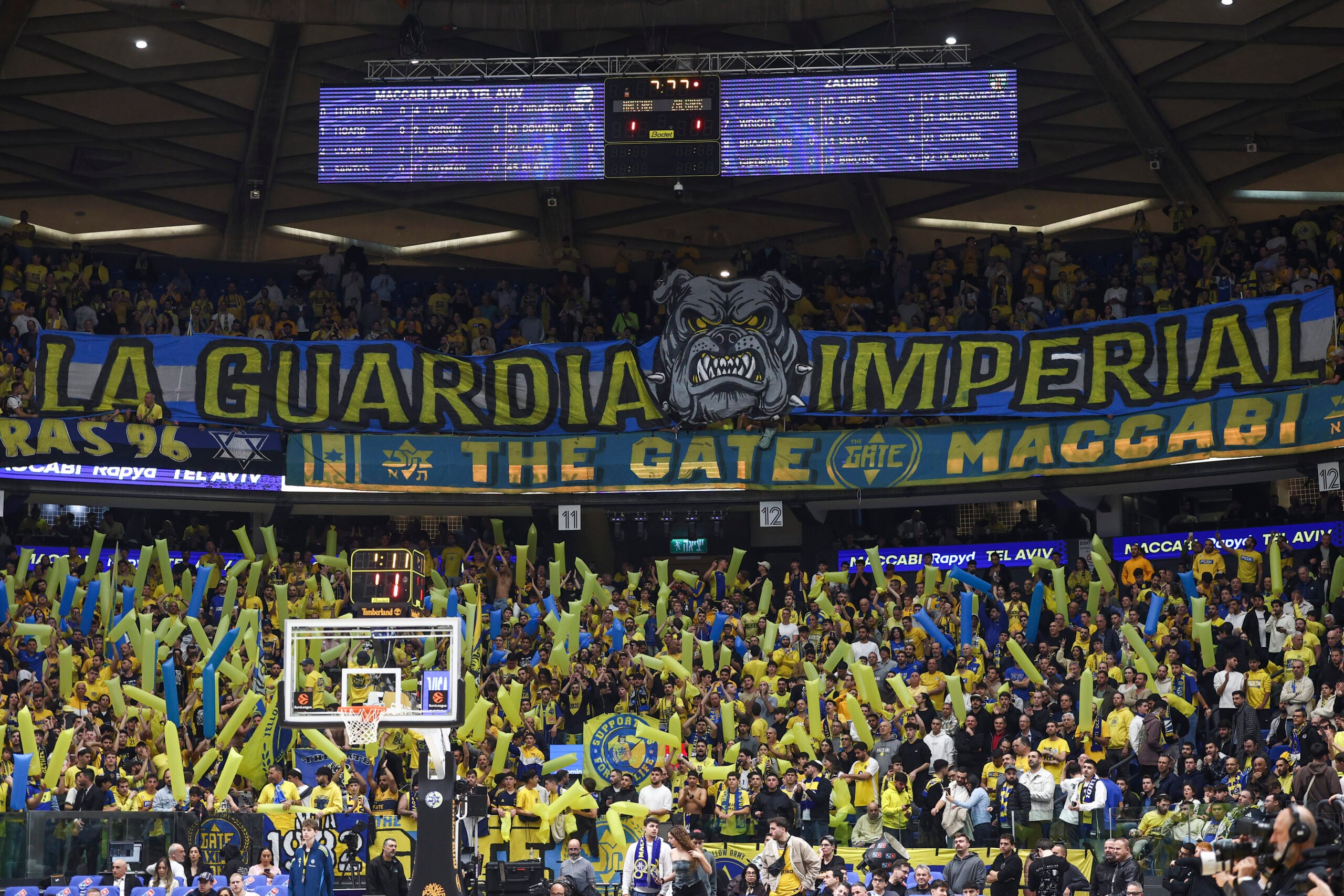 The EuroLeague basketball match between Žalgiris Kaunas and Maccabi Tel Aviv at Menora Mivtachim Arena in Tel Aviv, January 15, 2026. Photo by Danny Maron/Flash90 *** Local Caption *** אולם מנורה מבטחים כדורסל יורוליג ז׳לגיריס קובנה ישראל מכבי תל אביב ספורט תל אביב ליטא