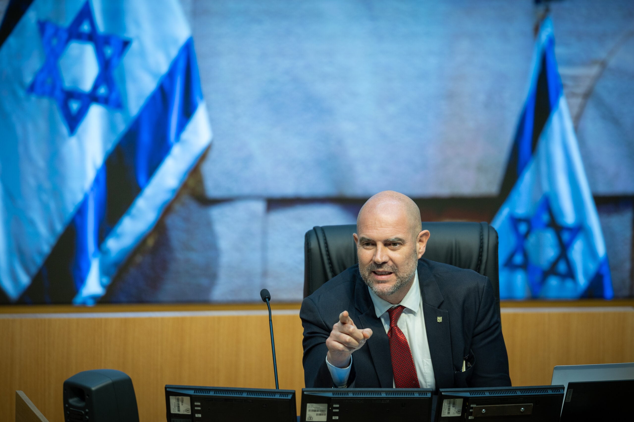 A vote on the state budget at the auditorium in the Knesset, the Israeli parliament in Jerusalem, during the war with Iran and Hezbollah, March 29, 2026. Photo by Yonatan Sindel/Flash90 *** Local Caption *** אמיר אוחנה<br />מליאה<br /> כנסת<br /> נאום<br /> תקציב<br /> המדינה