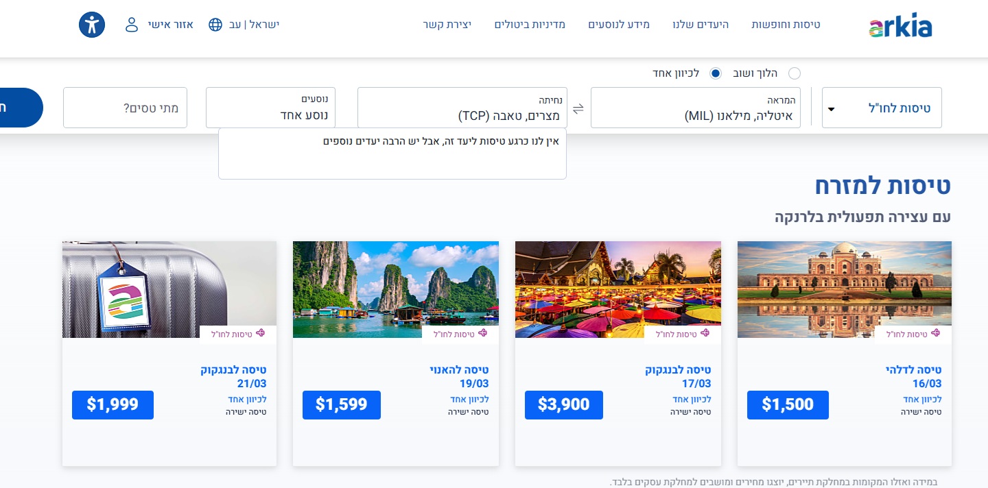 טיסות מופקעות קרדיט: צילום מסך אתר ארקיע