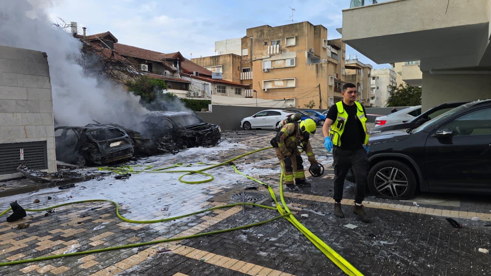 ירי לעבר הצפון, זירת נפילה נהריה | צילום: מד"א